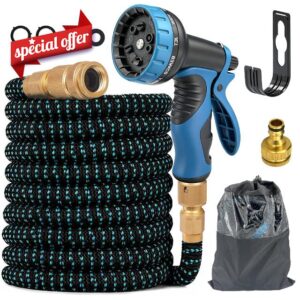 75FT Flexible Expanding Magic Hose Expandable Garden Hose with 10 Function Nozzle 4 Layer Latex and 3 Times Expanding Watering Hose Pipe Easy Storage Garden Water Hose