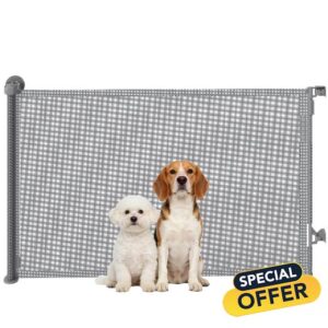 PawHut Retractable Stair Gate for Dogs