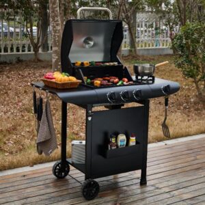 Gas Grill BBQ 3 Burner with Cover
