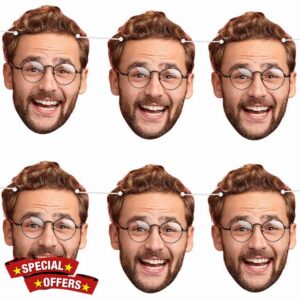 45 x Personalised Photo Face Bunting Banner Hen Do Birthday Party Custom Decorations Stag Night Bachelorette Parties Groom Face Funny L-1105