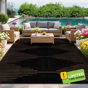 Outdoor Rug for Patio Waterproof 270x365cm Reversible Large Outdoor Rug
