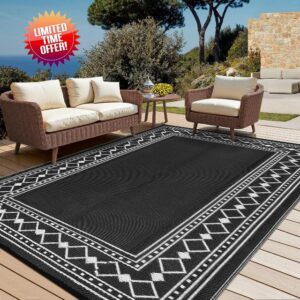 Outdoor Rug 180 x 270 cm Waterproof Reversible Plastic Straw Rug for Patio