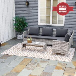 Outsunny Reversible Outdoor RV Rug