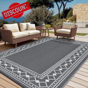 CAROMIO Outdoor Rug 240 x 300 cm Reversible Modern Geometric Patio Rug Waterproof