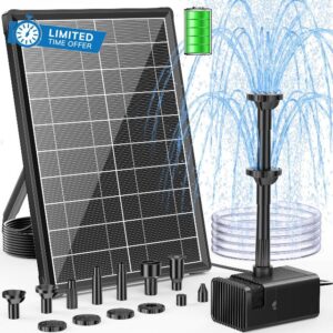 POPOSOAP 8W Solar Pond Pump with Built-in 3600mAh Battery