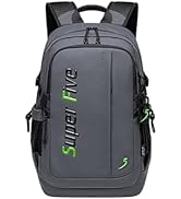 Multiple views of a navy blue laptop messenger bag or briefcase with padded compartments and carry handles, shown from different angles.