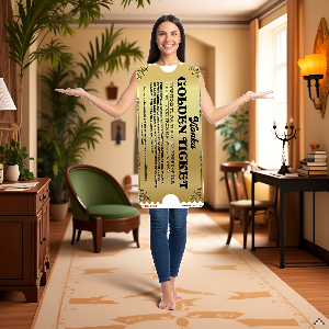 Advertisement showing stretching yoga mat in a cozy living room setting with plants, green armchair, and warm interior lighting.