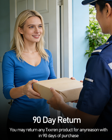 Text reads: 'ALL-AROUND PROTECTION', '2 Years Support', 'Email: service.01@outlook.com', '90 Days Return to Manufacturer', 'TEL: +44 008 542 7731'. Series of promotional service icons and text describing customer support features.