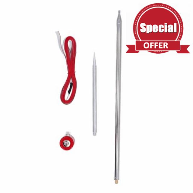 Stainless Steel QRP HF Antenna for Radio Stations - 14 to 30 MHz Frequency Range - 300W Rated Power with 600W Peak - 5 Meter 16.4 Foot Extendable Length