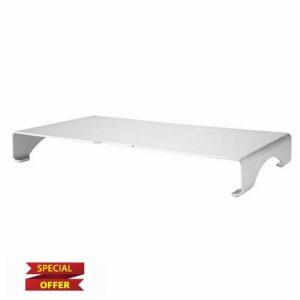 Naroote Monitor Riser Silver Aluminum Alloy Stand Organizer for Computer Laptop Improve Sitting Posture 15.7" X 8.3" X 2.0" Desk