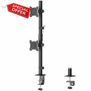 monTEK Stable Vertical Dual Monitor Stand for 17-32 Inch Computer Screen