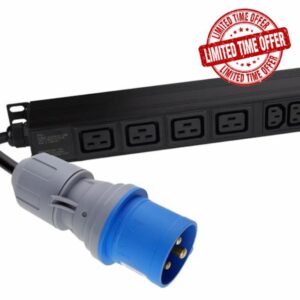 PDU COMBO 4 x C19 Sockets 20 x C13 IEC Sockets to 16A Commando Vertical Unit 3m