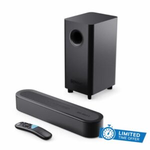 MAJORITY Bowfell Axis 2.1 Soundbar with Subwoofer (wired) | Dolby Audio Surround Sound System | 5.3 Bluetooth Sound bar for TV | 140W | HDMI eARC