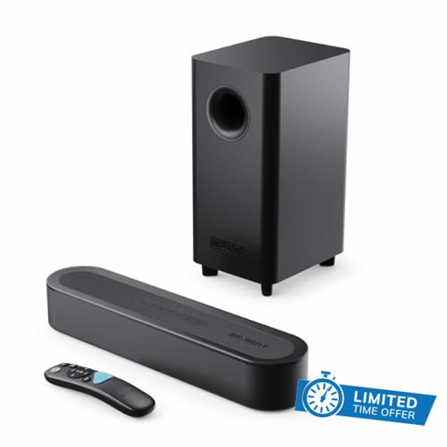 MAJORITY Bowfell Axis 2.1 Soundbar with Subwoofer (wired) | Dolby Audio Surround Sound System | 5.3 Bluetooth Sound bar for TV | 140W | HDMI eARC