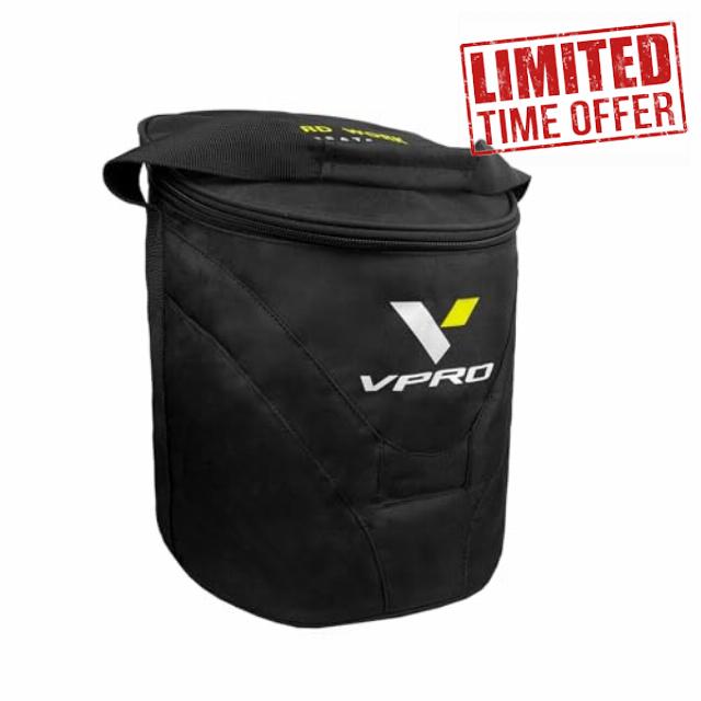 VPRO Ice Hockey Puck Bag - Black with Yellow Accents