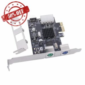 PCIe to PS/2 Keyboard Mouse Expansion Card PCI-Ex1 to 2 Ports PS/2 Adapter Card USB2.0 Pin MCS9990CV Chip for PC Compute