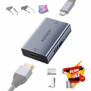 HDMI to USB-C Adapter for AR Glasses - 4K@120Hz 8K@60Hz 2K@240Hz HDMI → USB-C for Laptop Fire TV Stick PS5 Xbox Switch to XREAL Rokid VITURE Portable Monitor
