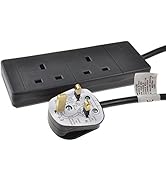 kenable 3 Gang Mains Extension Lead 3 Way UK Power Sockets Switched 2m [2 metres]