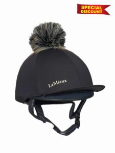 LeMieux Allegro Hat Silk - Four Way Stretch - Detachable Pom - Black