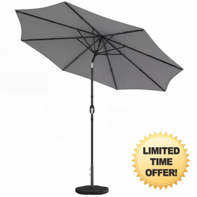 Outsunny 2.7 m Garden Parasol Umbrella with Cross Base and Sandbag
