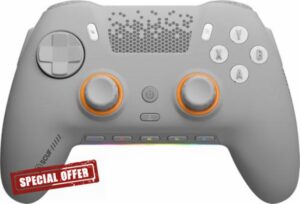 SCUF ENVISION PRO Wireless V2 (2025) PC Only Gaming Controller – Anti-Drift Thumbsticks – Five Remappable G-Keys – Remappable Back Paddles – Instant Triggers – Light Grey