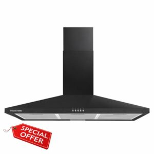 Russell Hobbs 90cm Chimney Cooker Hood in Black with 3 Speed Settings