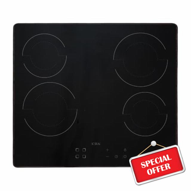 CDA 4 Zone 58cm Ceramic Hob - Black