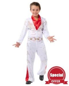 Funidelia Costume de Elvis for kids - Official pour garçon Officielle - Inclus jumpsuit and scarf