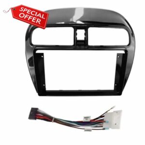 Car Radio Front Panel Frame For MITSUBISHI For Attrage For Mirage Spacestar 2012-2018 9INCH Car Radio Fascias Android Stereo Player 2 Din Head Unit Panel DVD(Uv balck cord)