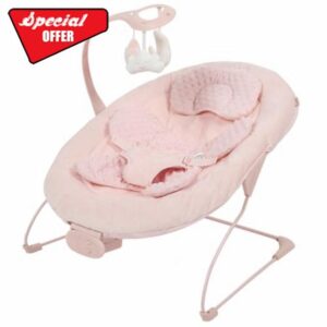 Puggle Comfy Snug Plush Music & Vibration Bouncer - Rose Pink