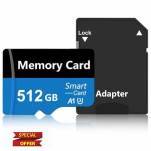 Memory Card 512GB Class 10 High Speed SD Card with Adapter for Smartphone Digital Camera Tablet and Drone