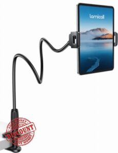 Lamicall Gooseneck Tablet Holder for Bed - [Easy-Adjust Tapered Tube] 33.5" Flexible Arm iPad Stand for Desk