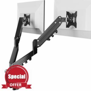 FlexiSpot MA1 Dual Monitor Arm Desk Mount for 17-32″ Screens - VESA 75/100mm Ergonomic Height Adjustable Desk Clamp Tilt Swivel Extend