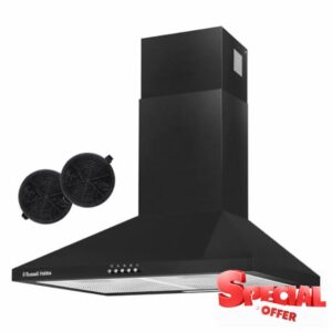 Russell Hobbs 60cm Chimney Cooker Hood in Black with 3 Speed Settings