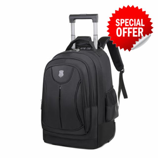 FANDARE Men's Wheeled Business Backpack Rolling Convertible Laptop Carry-On Luggage Mobile Office Case Trolley Handle with Hideaway Strap Daypacks with Wheels for Business Travel Office Commute