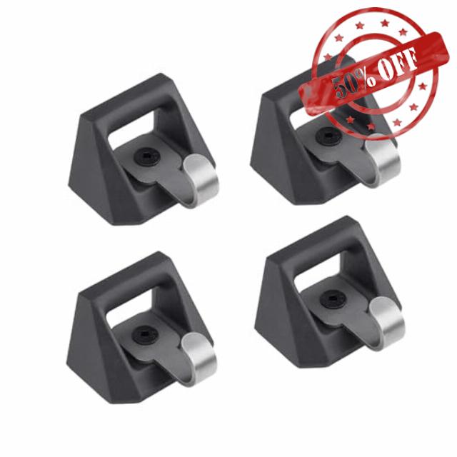Amagogo 4x L Track Cleat Hooks Tie Down Point Accessories Replace Easy to Install Bed Rail Track Hooks for Enclosed Traile