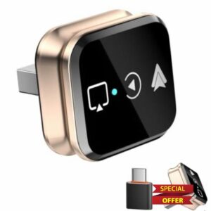 2026 upgraded 4-in-1 Wireless CarPlay Adapter compatible with iPhone and Android