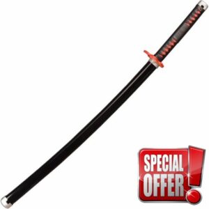Next Level Cosplay Prop Replica Tanjiro Rengoku Hilt Fire Breath Wooden Bamboo Cosplay Sword