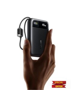 Baseus FC11 Power Bank 45W 20000mAh Portable Charger with Dual Built-in Cable