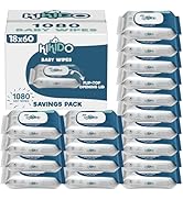 Text reads '540', 'BABY WIPES', 'HIPIPO', '9x60'. Product image showing multiple packs of white baby wipes packages arranged in rows.
