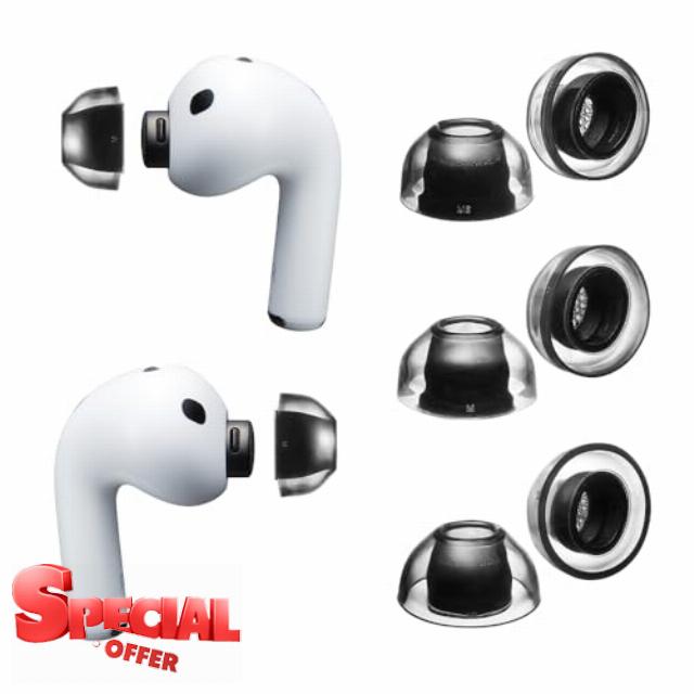 AZLA SednaEarfit XELASTEC II Ear Tips for AirPods Pro 3 - Premium One-Piece TPE Earbud Tips with Auto-Fitting