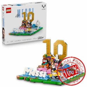 LEGO Editions Lionel Messi – Football Highlights Toy - 3D Display Model Kit w/Collectible Minifigure - Kids' Room Decor - Gift for 10+ Year Old Boys