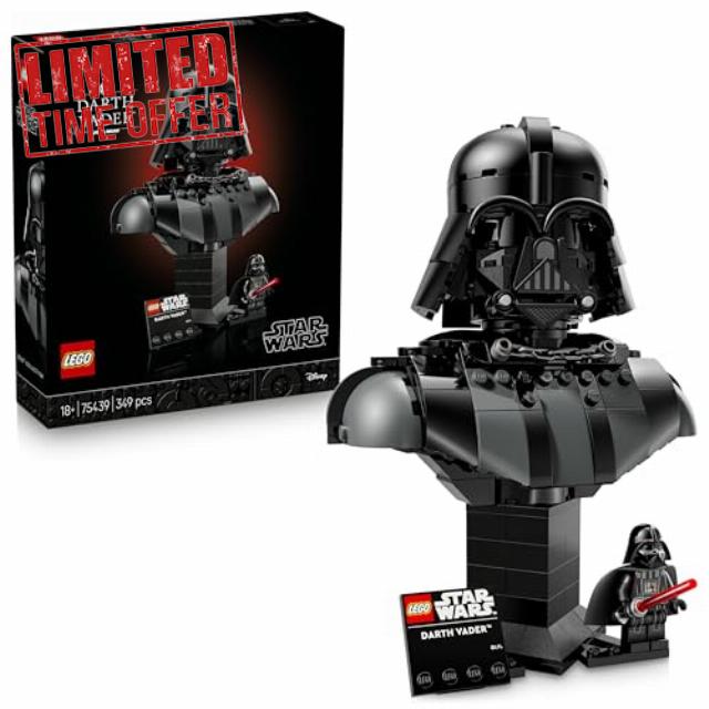 LEGO Star Wars 75439 Darth Vader Bust - Display Model Kit for Adults incl. Collectible Sith Minifigure w/Red Lightsaber - DIY Shelf or Room Decor - Gift Idea for A New Hope Fans