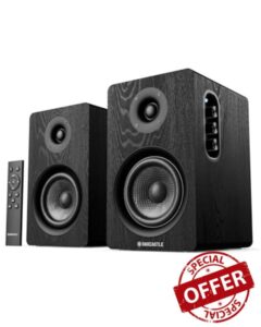 Oakcastle BK100 Active Bookshelf Speakers | 2.0 Stereo System | 60W Output | Bluetooth 5.4