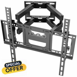 TV Wall Bracket for 26-70 Inch Flat & Curved TVs and Screens - Swivel Tilt TV Brackets - Full Motion TV Wall Mount - VESA:100x100-400x400mm - Up to 45kg - With Spirit Level