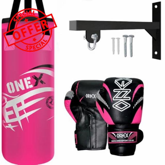 Kids Boxing Set Punch Bag with Gloves & Wall Bracket Complete Boxing Kit for Boys & Girls Junior Training Set for Fitness
