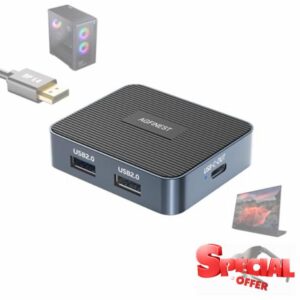 DisplayPort to USB C Adapter for AR Glasses - 4K120Hz 2K240Hz HDR 3x USB 2.0 Hub Unidirectional Source DP1.4 to USB C for PC GPU to XREAL