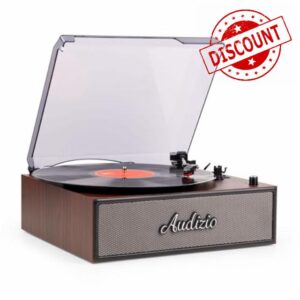 Audizio Reno retro vinyl record player with Bluetooth