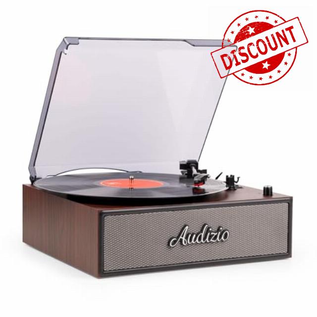 Audizio Reno retro vinyl record player with Bluetooth