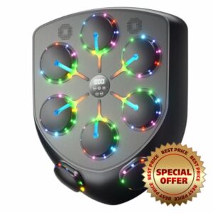 Music Boxing Machine with Seven Color LED Lights & Double Bluetooth Speaker – Interactive Punching Bag for Fitness